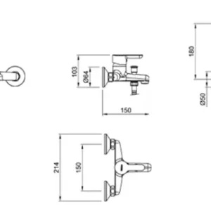 Alternative view of Grifería Peirano Adra 83-203 S/Transferencia Monocomando para Ducha Exterior