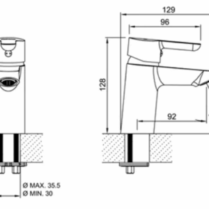 Alternative view of Monocomando Lavatorio Bajo Peirano Adra 60-203 Cromado con Cierre Cerámico