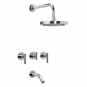 Grifería Ducha Empotrada Bicomando Peirano Adra Plus 80-166 Cromado con Transferencia y Cartuchos Cerámicos