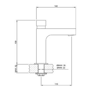 Alternative view of Grifería Peirano Tecno 03-010 Lavatorio