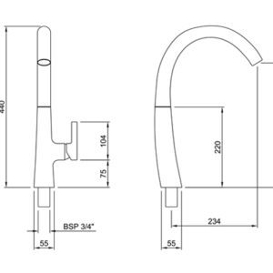 Alternative view of Grifería Peirano Teruel Monocomanco Mesada Cocina 20-154