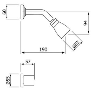 Alternative view of Grifería Peirano Dique 463 Lluvia