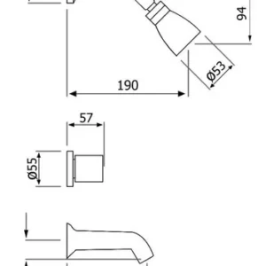 Alternative view of Grifería Peirano Dique 423 Lluvia