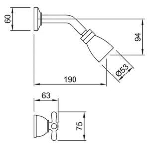 Alternative view of Grifería Peirano Ares 474 Lluvia