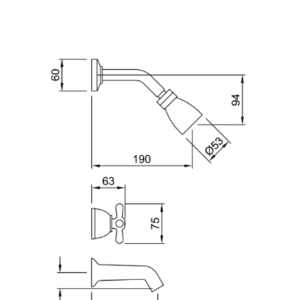 Alternative view of Grifería Peirano Ares 434 Lluvia