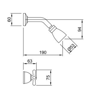 Alternative view of Grifería Peirano Laza 469 Lluvia