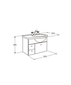 Alternative view of Mueble de colgar Avignon 65 - 2 cajones + 1 puerta