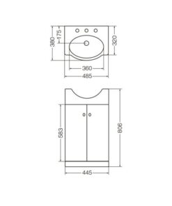Alternative view of Mueble Venecia 50 cm Blanco - 2 puertas
