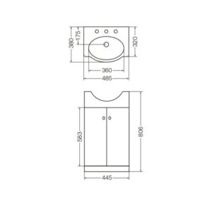 Alternative view of Mueble Venecia 50 cm Blanco - 2 puertas