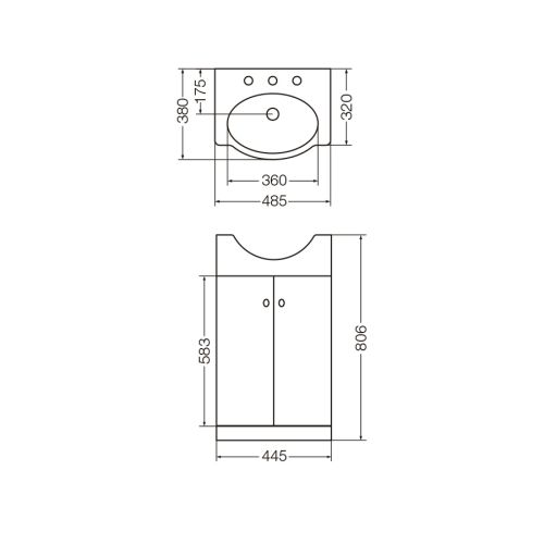 Mueble Venecia 60 cm Blanco - 2 puertas - Imagen 2