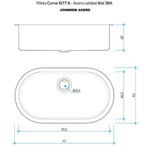 Alternative view of Pileta de Acero Johnson Curve |SI77A|