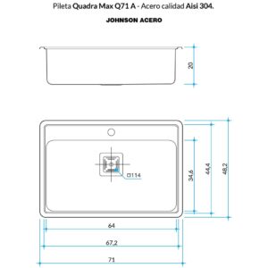 Alternative view of Pileta de Acero Johnson Quadra Max |Q71A|
