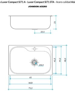 Alternative view of Pileta de Acero Johnson Luxor |SI71A|