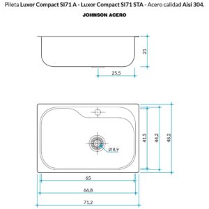 Alternative view of Pileta de Acero Johnson Luxor |SI71A|