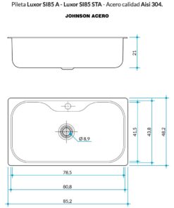 Alternative view of Pileta de Acero Johnson Luxor |SI85A|