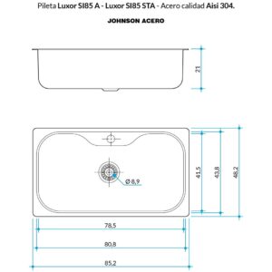 Alternative view of Pileta de Acero Johnson Luxor |SI85A|